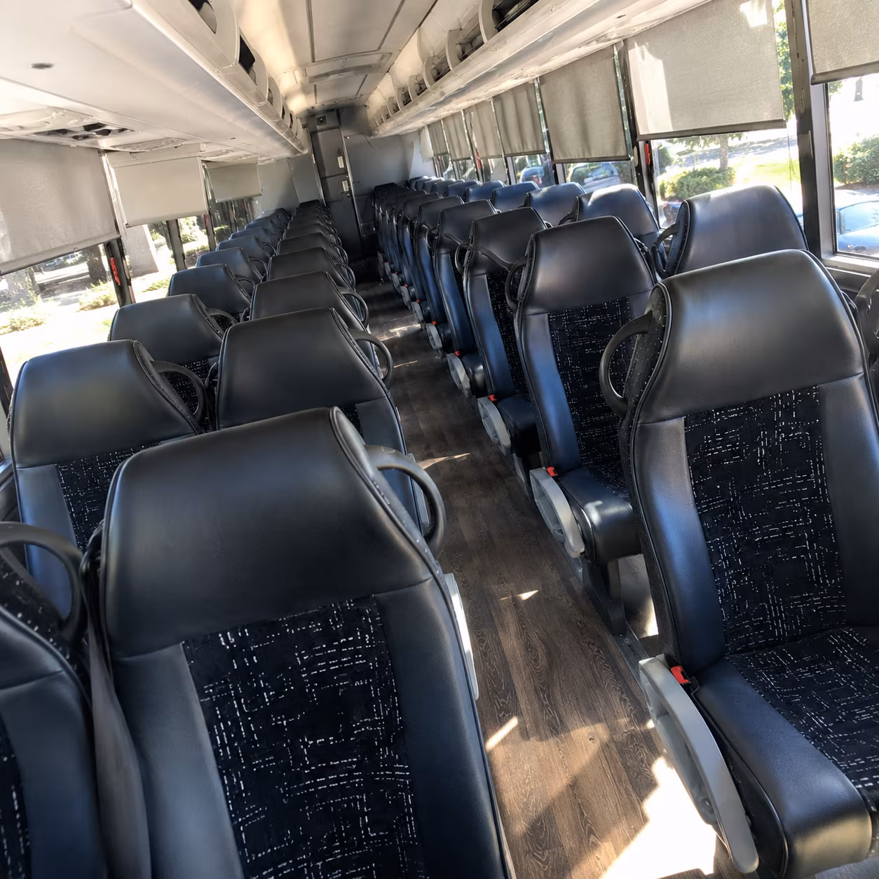 56 passenger charter bus inside